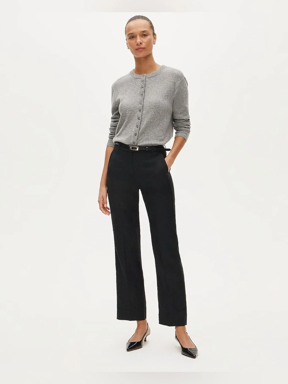 J.Crew Kaya pant in stretch linen blend in black